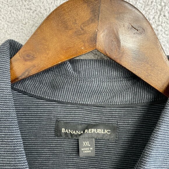 NEW Banana Republic Men's XXL Luxe Touch Performance Polo Shirt Gray Pinstripe - Picture 4 of 8